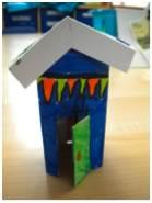 Glittery beach huts